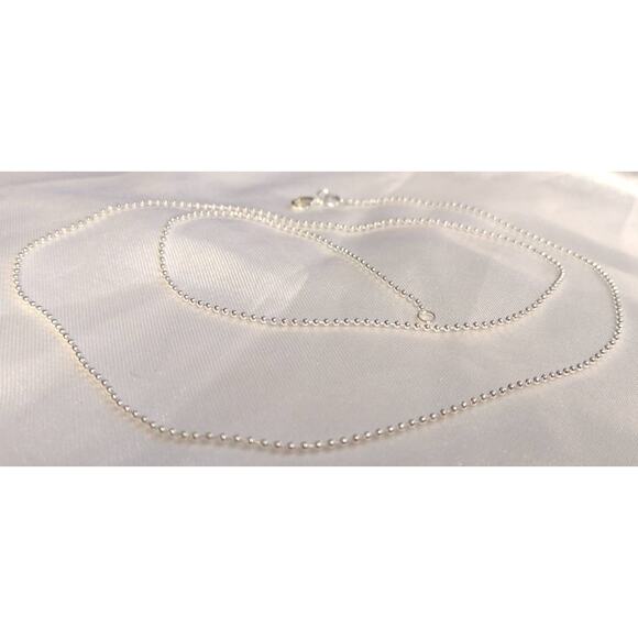 Sterling Silver 925 Plated 26 Inch Ball Chain Necklace New Thin 1/16th" Lobster - Picture 1 of 2